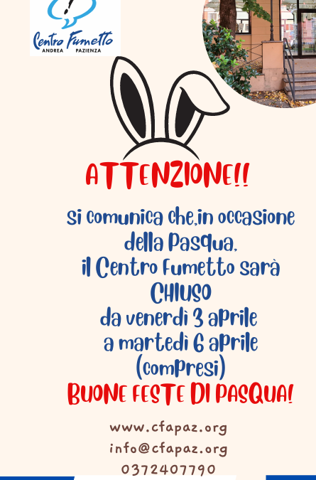 Chiusura del CF in occasione delle festività pasquali